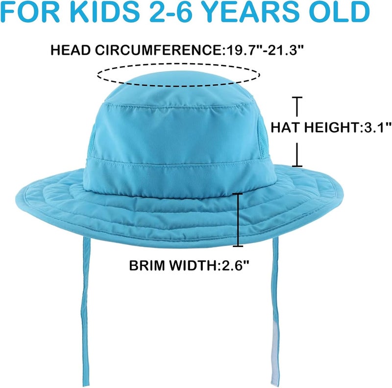 Connectyle Kids Sun Hat for Boys Girls Wide Brim Bucket Hat UPF 50+ Sun Protection Hat Breathable Summer Beach Hat - Image 2